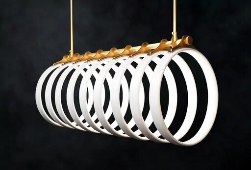 This product image shows Ted Bradley’s Samsara light fixture, made of porcelain and metal, inspired by the arching ribs of a whale skeleton bleached in the sun. (Ted Bradley Studio via AP)