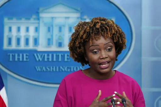 White House press secretary Karine Jean-Pierre speaks during the daily briefing at the White House in Washington, Monday, Dec. 12, 2022. (AP Photo/Susan Walsh)