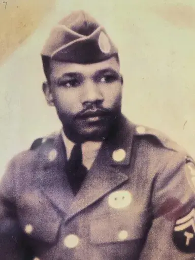 This undated photo provided by Tracie Hunter shows Sgt. Joe Harris. (Tracie Hunter via AP)