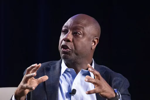 Presidential candidate Sen. Tim Scott, R-S.C., speaks at The Gathering in Atlanta on Friday, Aug. 18, 2023. (AP Photo/Ben Gray, File)