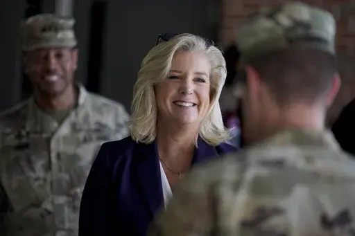Army Secretary Christine Wormuth talks with soldiers at Fort Jackson, a U.S. Army Training Center, in Columbia, S.C., Sept. 25, 2024. (AP Photo/Chris Carlson, File)