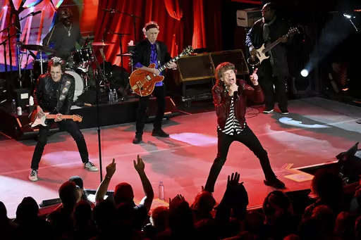 The Rolling Stones perform at a celebration for the release of their new album, "Hackney Diamonds," Oct. 19, 2023, in New York. On Tuesday, Nov. 21, the legendary English band announced that they're taking “Hackney Diamonds,” their first album of original material in 18 years, on the road. (Photo by Evan Agostini/Invision/AP, File)