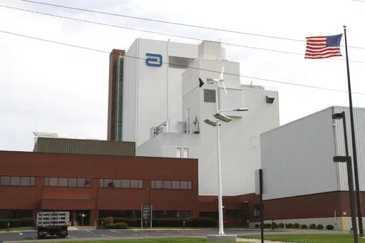 An Abbott Laboratories manufacturing plant is shown in Sturgis, Mich., on Sept. 23, 2010. In mid-February 2022, Abbott announced it was recalling various lots of three powdered infant formulas from the plant, after federal officials began investigating rare bacterial infections in four babies who got the product. Two of the infants died. But it's not certain the bacteria came from the plant; strains found at the plant didn't match the two available samples from the babies. (Brandon Watson/Sturgi