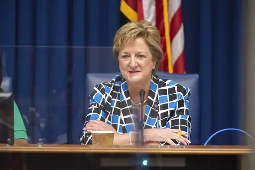 State Sen. Sharon Hewitt, R-Slidell, speaks at the Senate Select Committee on Women and Children at the Louisiana State Capitol in Baton Rouge, La. on April 8, 2021. Members of Louisiana’s Republican-dominated House and Senate agreed Friday, Feb. 18, 2022, on a plan to redraw boundary lines for the state's congressional districts to account for population shifts — without creating a second majority-Black district sought by voting rights advocates. Hewitt, a leader in the remap effort, defend