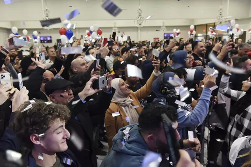 Confetti flies as Dearborn mayor candidate Abdullah Hammoud prepares to speak to supporters at the election night gathering at the Mohammed Turfe Community Center in Dearborn, Mich., on Nov. 2, 2021. The United States had 3.5 million residents who identify as Middle Eastern or North African, Venezuelans were the fastest-growing Hispanic group last decade and Asian Indian was the largest population group of Asians who identify as a single race, according to the 2020 census' most detailed figures 
