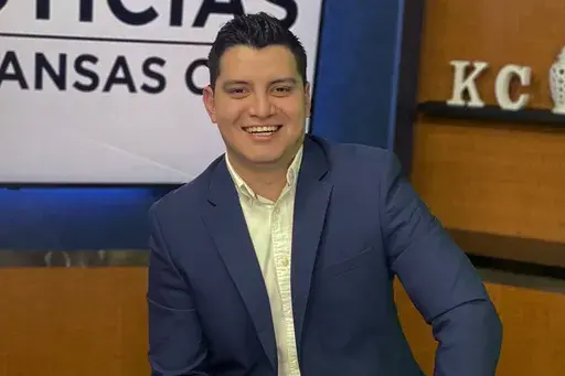 This photo provided by Telemundo Kansas City shows television reporter Adan Manzano, who was found dead in his hotel room Wednesday, Feb. 5, 2025 while visiting New Orleans to cover the Super Bowl. (Telemundo Kansas City via AP)