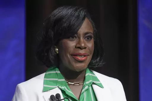 Philadelphia mayoral candidate Cherelle Parker takes part in a Democratic primary debate at the WPVI-TV studio in Philadelphia, April 25, 2023. A Democratic primary on Tuesday, May 16, that will likely determine who becomes Philadelphia’s next mayor could boost a progressive cause struggling to make a comeback after national setbacks, but with no clear front-runner it's just as likely to fortify the city's existing Democratic machine. (AP Photo/Matt Rourke, File)