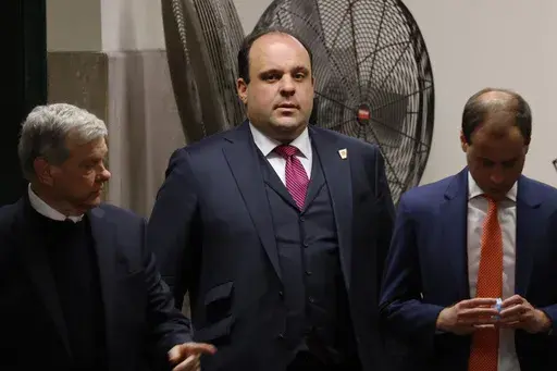 Boris Epshteyn, advisor to former President Donald Trump, returns to the courtroom after a break in Trump's trial at Manhattan Criminal Court, May 20, 2024, in New York. (Michael M. Santiago/Pool Photo via AP, File)