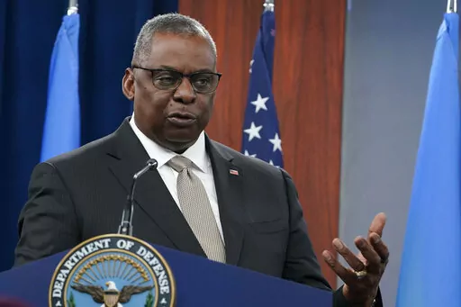 Defense Secretary Lloyd Austin speaks during a briefing at the Pentagon in Washington, Nov. 16, 2022. Lawyers for a group of Navy SEALS and other Navy personnel who oppose a COVID-19 vaccination requirement on religious grounds want a federal appeals court to keep alive their legal fight against the Biden administration. Congress voted to end the requirement in Dec. 2022, however, vaccine opponents note that commanders can still make decisions on how and whether to deploy unvaccinated troops, un