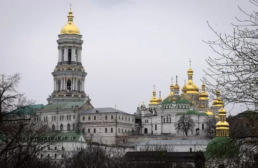 The Monastery of the Caves, also known as Kyiv-Pechersk Lavra, one of the holiest sites of Eastern Orthodox Christians, in Kyiv, Ukraine, Thursday, March 23, 2023. Tensions are on the rise at a prominent Orthodox monastery in Kyiv where the monks are facing eviction later this month. The Ukrainian government accuses the monks of links to Moscow, even though they claim to have severed ties with the Russian Orthodox Church following Russia's full-scale of invasion of Ukraine. (AP Photo/Efrem Lukat