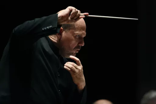 In this Jan. 8, 2015, photo, Jaap van Zweden conducts the Dallas Symphony Orchestra in Dallas. Jaap van Zweden will conduct Mahler’s Second Symphony in his farewell concerts as the New York Philharmonic’s music director from June 6-8, 2024, ending a season that will spotlight the 100th anniversary of the orchestra’s Young People’s Concerts. Van Zweden succeeded Alan Gilbert as music director in the 2018-19 season and announced in September 2021 that the 2023-24 season will be his last. (