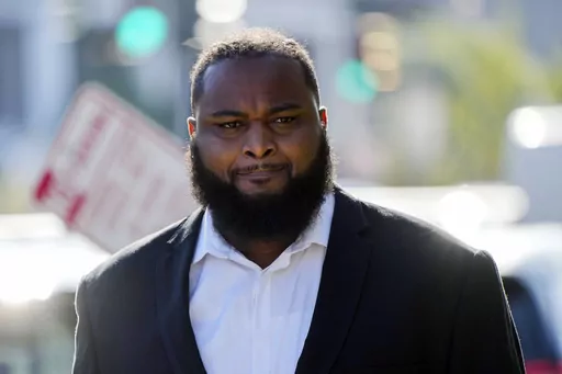 Cardell Hayes enters Orleans Parish Criminal District Court in New Orleans, Wednesday, Sept. 20, 2023, for a hearing regarding his retrial for shooting former NFL star Will Smith. Hayes fatally shot Smith, who had retired from the New Orleans Saints, and wounded his wife, in a confrontation after a 2016 traffic crash. Hayes' retrial on a manslaughter charge is scheduled to start Monday, Jan. 22, 2024. (AP Photo/Gerald Herbert, File)