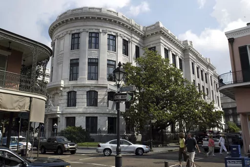 The rear view on Chartres Street of the newly renovated home of the Louisiana Supreme Court located in the French Quarter of New Orleans, May 10, 2004. Louisiana’s Supreme Court on Tuesday, June 27, 2023, sidestepped a ruling on the constitutionality of legislation that gives victims of childhood sexual abuse a renewed chance to file lawsuits after the usual time limits for such suits has expired. (AP Photo/Judi Bottoni, File)