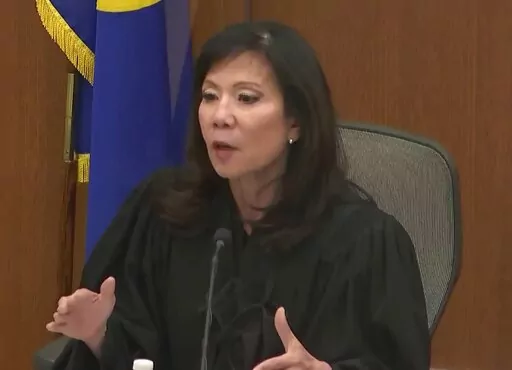 FILE-In this screen grab from video, Hennepin County Judge Regina Chu presides over court in the trial of former Brooklyn Center police Officer Kim Potter Friday, Dec. 17, 2021 at the Hennepin County Courthouse in Minneapolis, Minn. (Court TV, via AP, Pool, File)