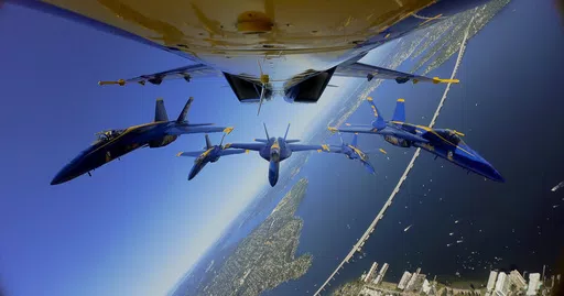 This image released by Amazon Prime shows a scene from the documentary "The Blue Angels." (Amazon Prime via AP)