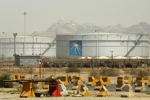 Storage tanks are seen at the North Jiddah bulk plant, an Aramco oil facility, in Jiddah, Saudi Arabia, on March 21, 2021. Oil giant Saudi Aramco said Sunday, March 12, 2023, it earned a $161 billion profit last year, attributing its earnings to higher crude oil prices.(AP Photo/Amr Nabil, File)