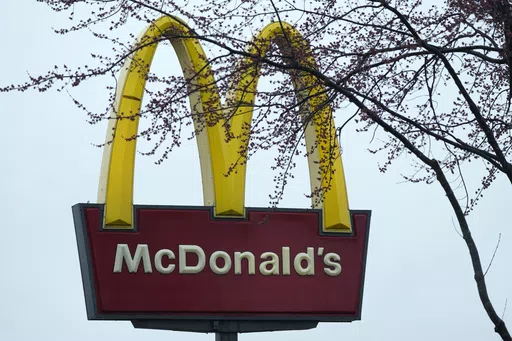 A McDonald's sign is seen, March 14, 2024, in Wheeling, Ill. McDonald’s is fighting back against viral tweets and media reports that it says have exaggerated its price increases. (AP Photo/Nam Y. Huh, File)