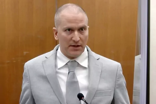 In this image taken from video, former Minneapolis police Officer Derek Chauvin addresses the court at the Hennepin County Courthouse, June 25, 2021, in Minneapolis. Chauvin, the former Minneapolis police officer convicted of murdering George Floyd, was stabbed by another inmate and seriously injured Friday, Nov. 24, 2023, at a federal prison in Arizona, a person familiar with the matter told The Associated Press. (Court TV via AP, Pool, File)