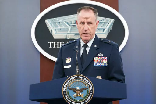 Pentagon spokesman U.S. Air Force Brig. Gen. Patrick Ryder speaks during a media briefing at the Pentagon, Thursday, Oct. 20, 2022, in Washington.  The Pentagon will provide travel funds and support for troops and their dependents who seek abortions but are based in states where they are now illegal, according to a new department policy released Thursday. The military will also increase privacy protections for those seeking care. (AP Photo/Alex Brandon)