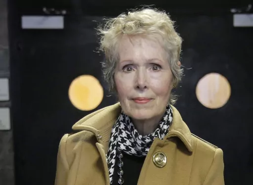 In this March 4, 2020, file photo, E. Jean Carroll arrives at court in New York. More than a dozen women have publicly accused former President Donald Trump of sexual assault and harassment, but none of those claims has gone to trial. That is about to change. The trial of a former advice columnist's rape lawsuit is due to start with jury selection Tuesday. E. Jean Carroll alleges that Trump raped her in a New York luxury department store dressing room in the mid-1990s. (AP Photo/Seth Wenig, File