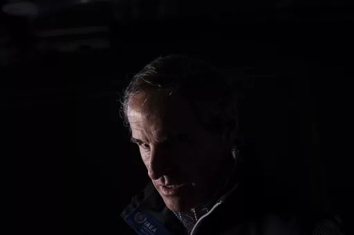 U.N. atomic energy chief Rafael Mariano Grossi speaks to Associated Press before visiting Zaporizhzhia Nuclear Power Plant during an interview in Dnipro, Ukraine, Tuesday, March 28, 2023. The power station's six reactors are in shutdown and the plant has received the electricity it needs to prevent a reactor meltdown through one remaining functioning power line. Plant personnel have had to switch to emergency diesel generators six times during the 13-month war to power essential cooling systems.