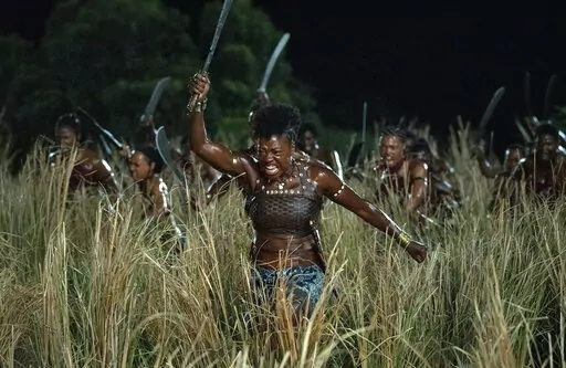 This image released by Sony Pictures shows Viola Davis in "The Woman King." (Sony Pictures via AP)