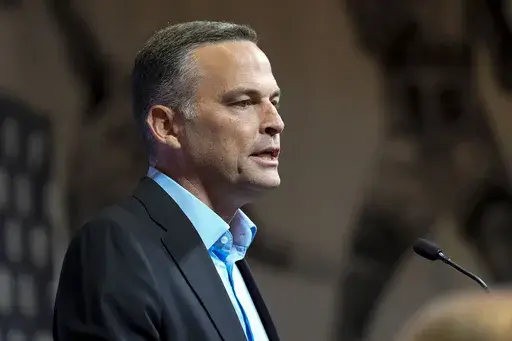 LSU head coach Matt McMahon speaks during the Southeastern Conference NCAA college basketball Media Day in Birmingham, Ala., Tuesday, Oct. 15, 2024. (AP Photo/Gary Cosby Jr., Tuscaloosa News)