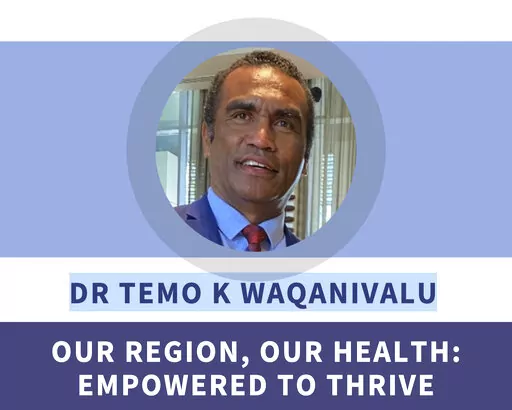 This image shows part of an election-style campaign brochure produced by the World Health Organization in September 2022, to promote Fijian Dr. Temo Waqanivalu to become WHO’s top official in the western Pacific. Internal documents obtained by the Associated Press show the World Health Organization knew of past sexual misconduct charges against a doctor who was accused of harassing a woman in the fall. (AP Photo)